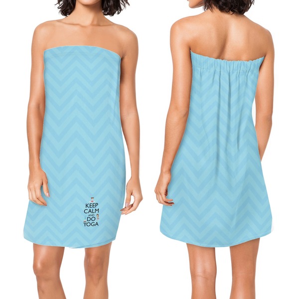 Keep Calm & Do Yoga Custom Bath Wrap - Front & Back View