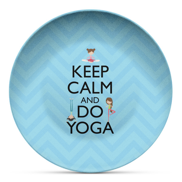 Custom Keep Calm & Do Yoga Microwave Safe Plastic Plate - Composite Polymer