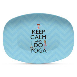 Keep Calm & Do Yoga Plastic Platter - Microwave & Oven Safe Composite Polymer