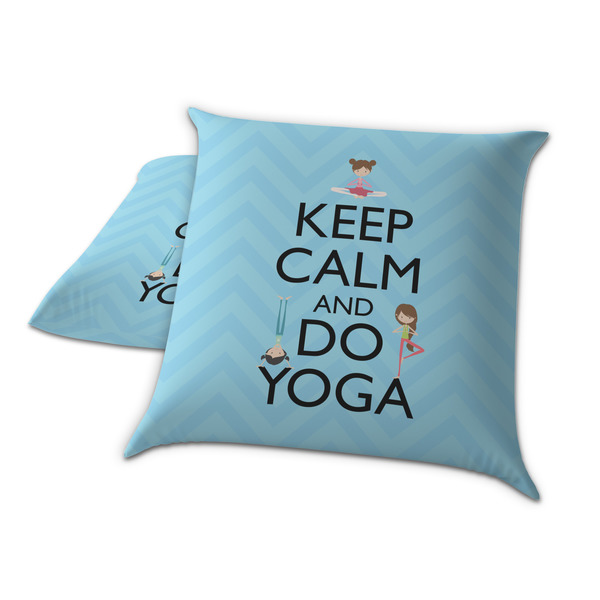 Keep Calm & Do Yoga Decorative Pillow Case - TWO