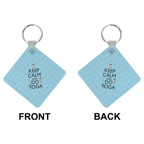 Keep Calm & Do Yoga Diamond Keychain (Front + Back)