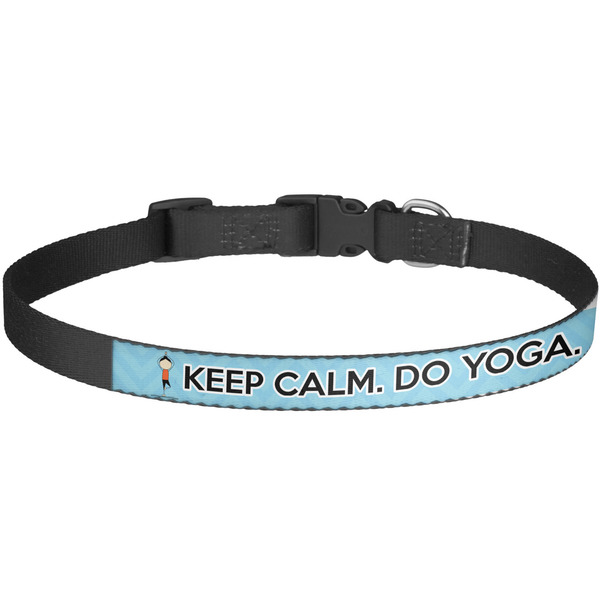 Custom Keep Calm & Do Yoga Dog Collar - Large