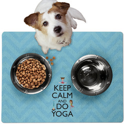 Keep Calm & Do Yoga Dog Food Mat - Medium
