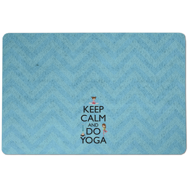 Custom Keep Calm & Do Yoga Dog Food Mat