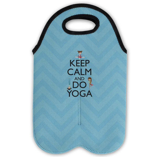 Keep Calm & Do Yoga Double Wine Tote - Flat (new)