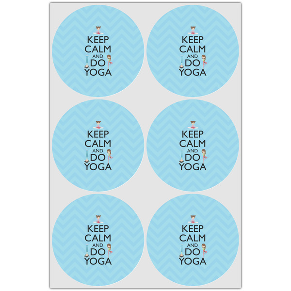 Keep Calm & Do Yoga Drink Topper - Large - Set of 6