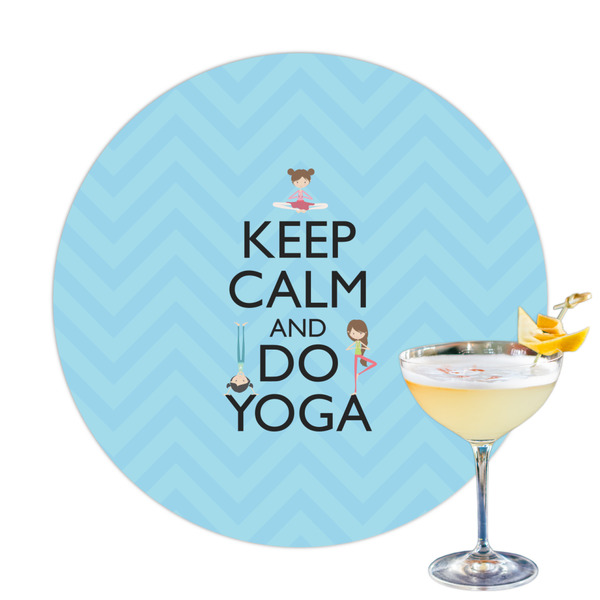 Custom Keep Calm & Do Yoga Printed Drink Topper - 3.25"