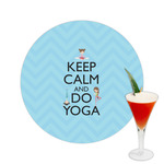 Keep Calm & Do Yoga Printed Drink Topper -  2.5"