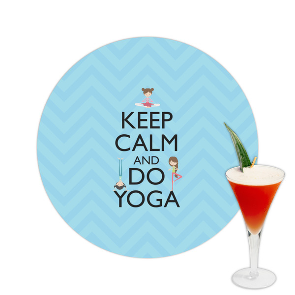 Custom Keep Calm & Do Yoga Printed Drink Topper -  2.5"