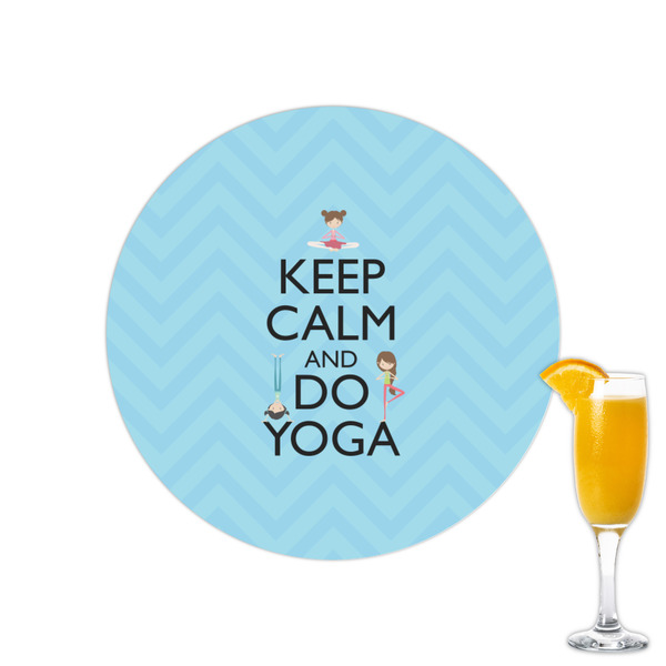Custom Keep Calm & Do Yoga Printed Drink Topper - 2.15"