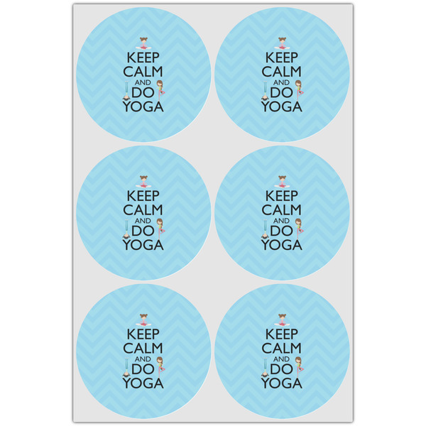 Keep Calm & Do Yoga Drink Topper - XLarge - Set of 6