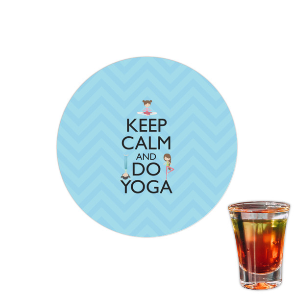 Custom Keep Calm & Do Yoga Printed Drink Topper - 1.5"