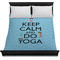 Keep Calm & Do Yoga Duvet Cover - Queen - On Bed - No Prop