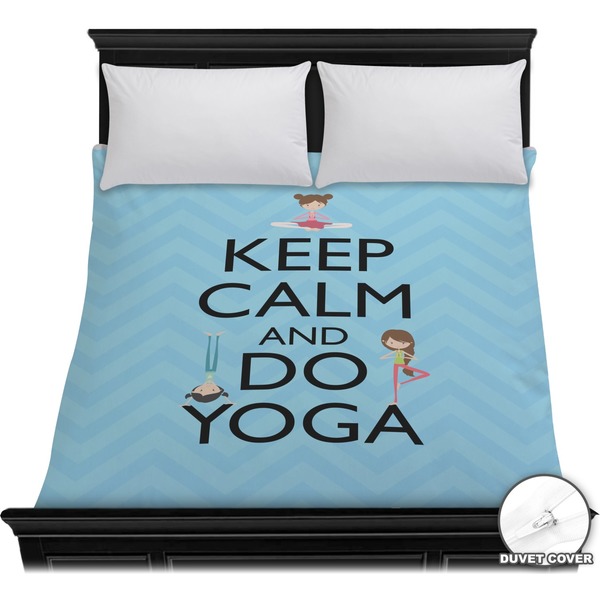 Custom Keep Calm & Do Yoga Duvet Cover - Full / Queen