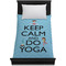 Keep Calm & Do Yoga Duvet Cover - Twin - On Bed - No Prop