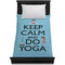 Keep Calm & Do Yoga Duvet Cover - Twin XL - On Bed - No Prop