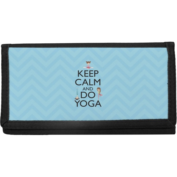 Custom Keep Calm & Do Yoga Canvas Checkbook Cover