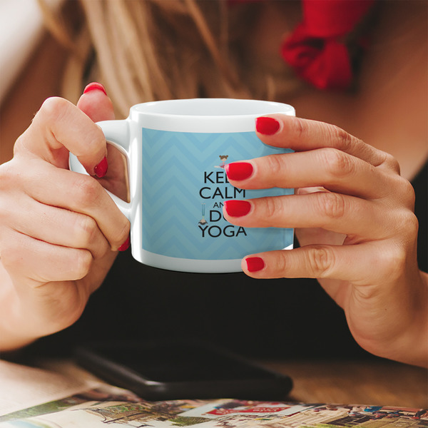 Custom Keep Calm & Do Yoga Double Shot Espresso Cup - Single