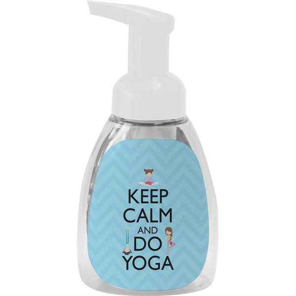 Custom Keep Calm & Do Yoga Foam Soap Bottle - White