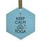 Keep Calm & Do Yoga Frosted Glass Ornament - Hexagon