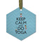 Keep Calm & Do Yoga Flat Glass Ornament - Hexagon