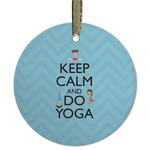 Keep Calm & Do Yoga Flat Glass Ornament - Round