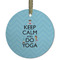 Keep Calm & Do Yoga Frosted Glass Ornament - Round