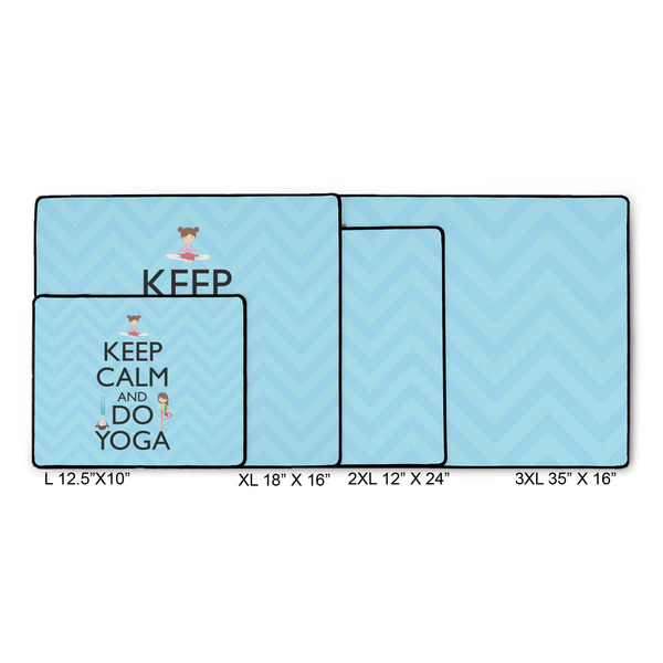 Keep Calm & Do Yoga Gaming Mats - SIZE CHART