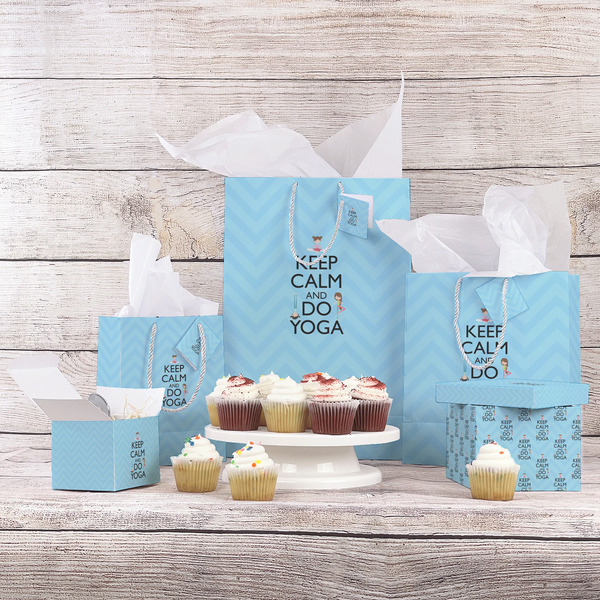 Keep Calm & Do Yoga Gift Bags - In Context