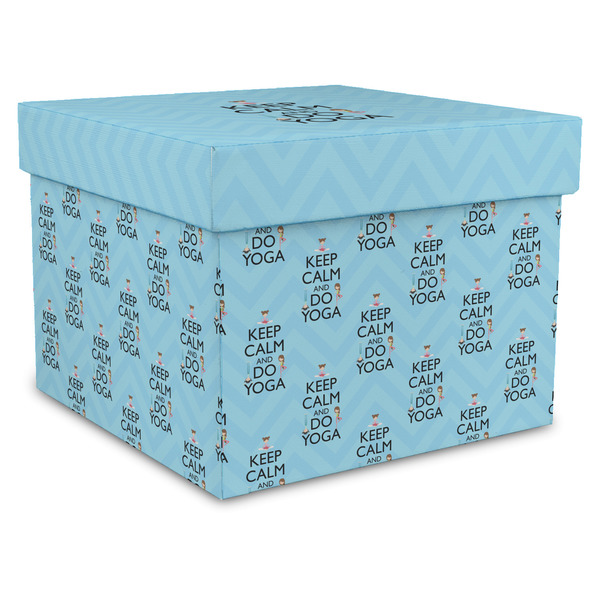 Custom Keep Calm & Do Yoga Gift Box with Lid - Canvas Wrapped - X-Large