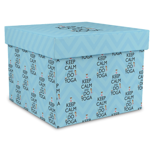 Custom Keep Calm & Do Yoga Gift Box with Lid - Canvas Wrapped - XX-Large