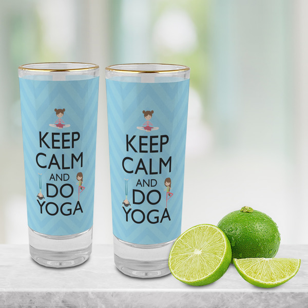 Keep Calm & Do Yoga Glass Shot Glass - 2 oz - LIFESTYLE