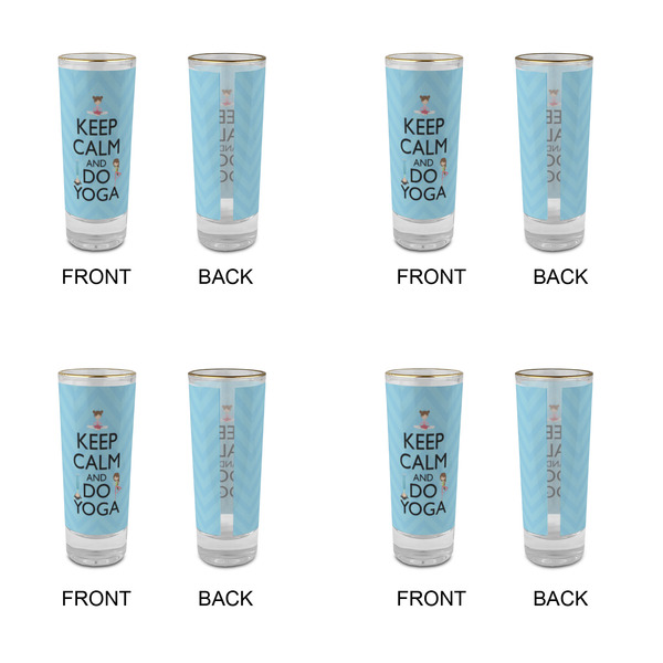 Keep Calm & Do Yoga Glass Shot Glass - 2 oz - Set of 4 - APPROVAL