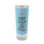 Keep Calm & Do Yoga 2 oz Shot Glass -  Glass with Gold Rim - Set of 4