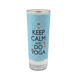 Keep Calm & Do Yoga 2 oz Shot Glass -  Glass with Gold Rim - Single