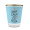 Keep Calm & Do Yoga Glass Shot Glass - With gold rim - FRONT