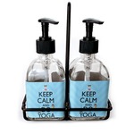 Keep Calm & Do Yoga Glass Soap & Lotion Bottle Set
