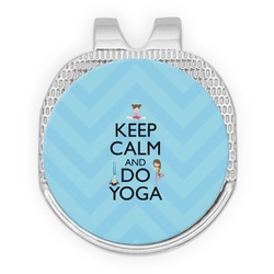 Keep Calm & Do Yoga Golf Ball Marker - Hat Clip - Silver