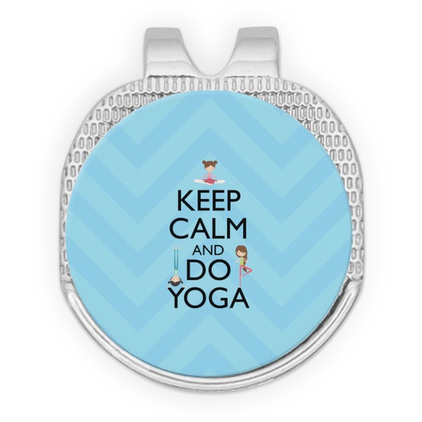 Custom Keep Calm & Do Yoga Golf Ball Marker - Hat Clip - Silver