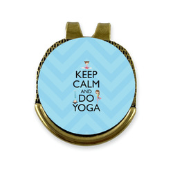 Keep Calm & Do Yoga Golf Ball Marker - Hat Clip - Gold