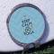 Keep Calm & Do Yoga Golf Ball Marker Hat Clip - Silver - Front