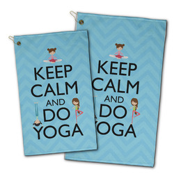 Keep Calm & Do Yoga Golf Towel - Poly-Cotton Blend