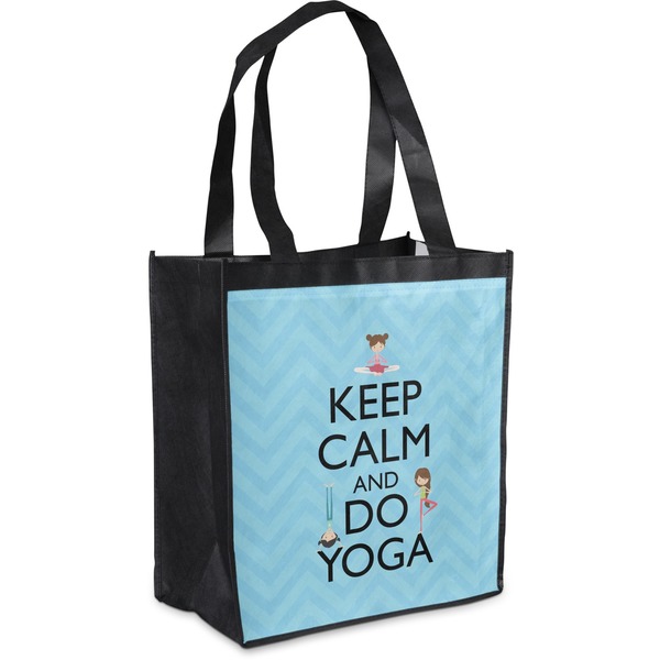 Custom Keep Calm & Do Yoga Grocery Bag