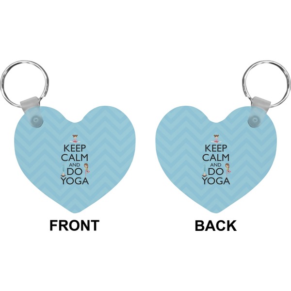 Keep Calm & Do Yoga Heart Keychain (Front + Back)