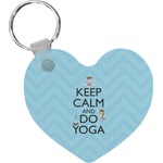 Keep Calm & Do Yoga Heart Plastic Keychain