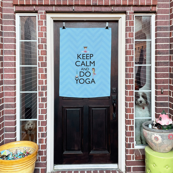Keep Calm & Do Yoga House Flags - Double Sided - (Over the door) LIFESTYLE
