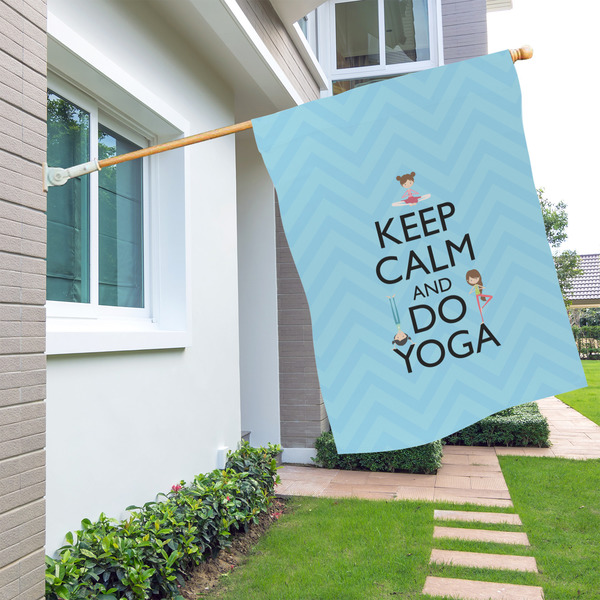 Keep Calm & Do Yoga House Flags - Single Sided - LIFESTYLE