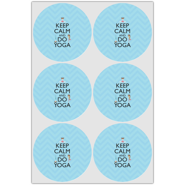 Keep Calm & Do Yoga Icing Circle - Large - Set of 6