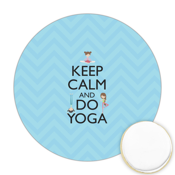 Custom Keep Calm & Do Yoga Printed Cookie Topper - 2.5"