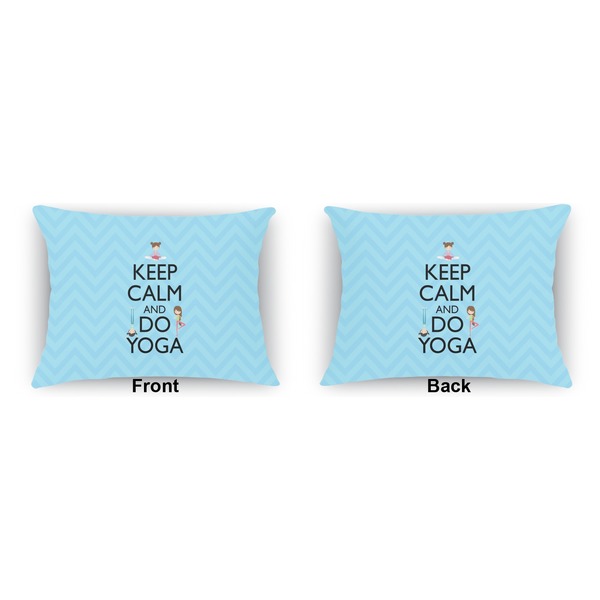 Keep Calm & Do Yoga  Indoor Rectangular Burlap Pillow (Front and Back)